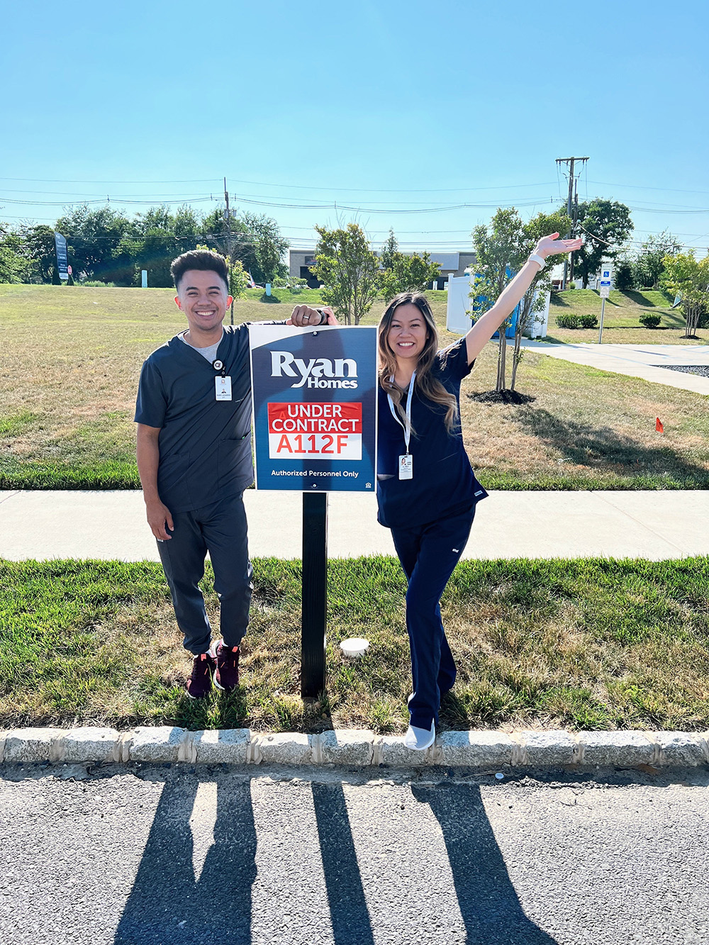 Couple celebrating new Ryan Homes property under contract